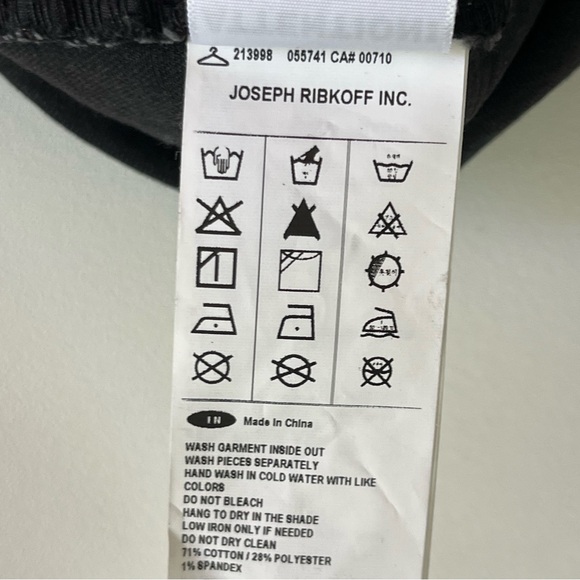 Joseph Ribkoff Cropped Embellished Hem Laser Detail Black Denim Jean - Picture 11 of 13